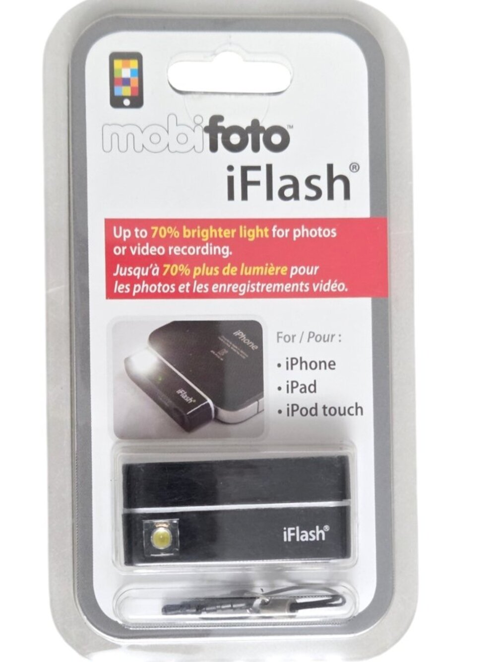 Mobi iFlash LED Light for IPhone & IPad Camera Flash Attachment Black (IFLASHBK)
